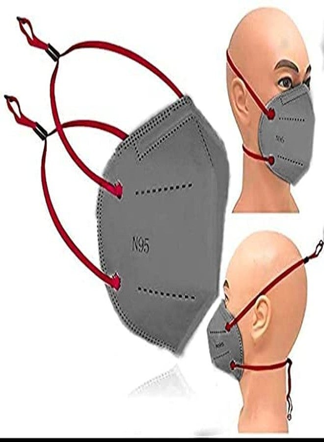 VALARIS قناع VALARIS N95 قابل للغسل وإعادة الاستخدام مع حلقة رأس، أقنعة من 5 طبقات للرجال والنساء البالغين، عبوة من 6 أو 10 أو 15 أو 20 أو 30 أو 50 (15) - Image 2
